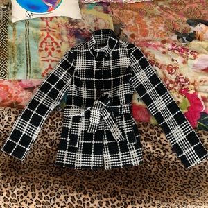 Plaid pea coat